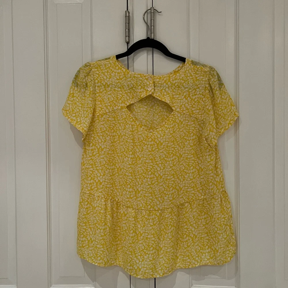 Loft yellow peplum blouse - Picture 3 of 3